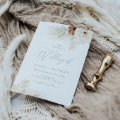 Boheemse Bloemen Beige & Ivoren bruiloft Kaart