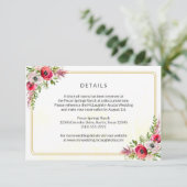Boheemse Bloemen Bruiloft Details Behuizing RSVP Kaartje (Staand voorkant)