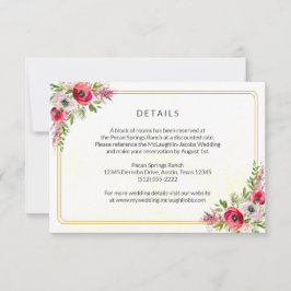 Boheemse Bloemen Bruiloft Details Behuizing RSVP Kaartje