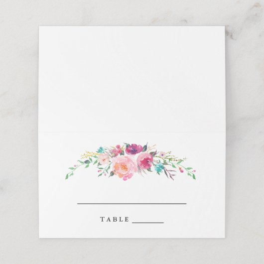 Boheemse Bloemen Bruiloft Escort Kaarten Plaatskaartje (Buitenkant ongevouwen)