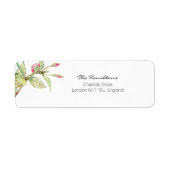 Boheemse Bloemen Bruiloft Retouradres Label (Voorkant)