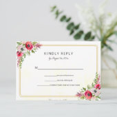 Boheemse Bloemen Bruiloft RSVP Kaart (Staand voorkant)