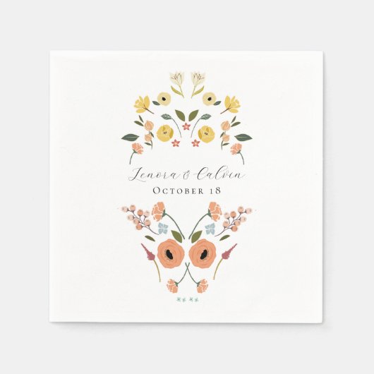  Boheemse Bloemen Bruiloft Servet (Voorkant)