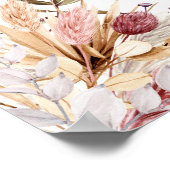 Boheemse Bloemen Bruiloftsreceptie Bedankt Poster (Hoek)