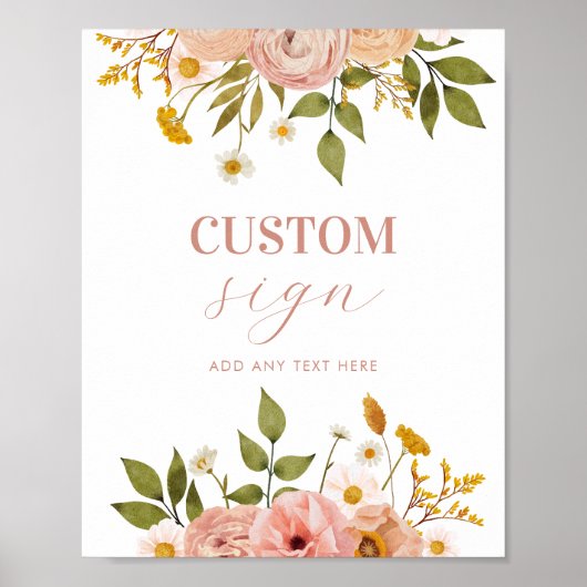 Boheemse Bloemen Custom Teken Poster (Voorkant)