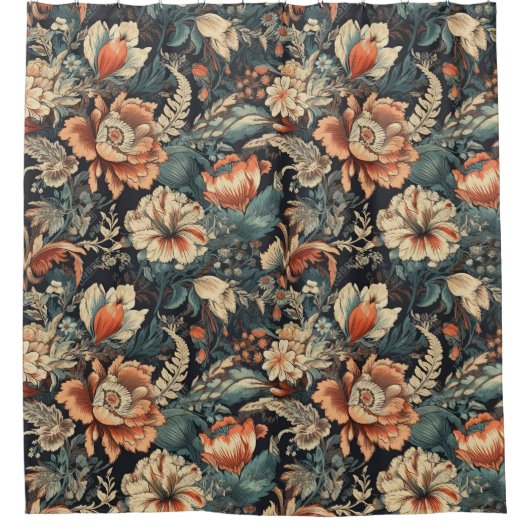 Boheemse Bloemen Douchegordijn (Voorkant)