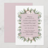 Boheemse Bloemen Elegante Licht Mauve Trouwen Kaart (Voorkant / Achterkant)