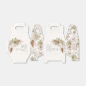 Boheemse Bloemen- en Veer Baby Shower Bedankdoosjes (Uitgevouwen)