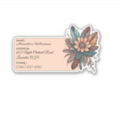 Boheemse Bloemen en Veren Bagage ID Sticker (Voorkant)