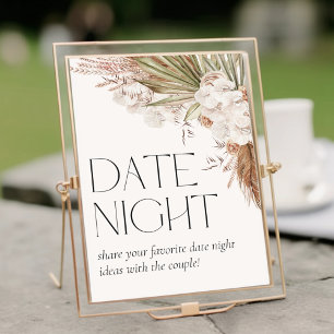 Boheemse bloemen en veren date night poster