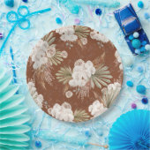 Boheemse bloemen en veren papieren bordje (Feest)