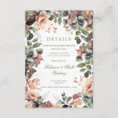 Boheemse Bloemen Herfst Herfst Trouwdetails Informatiekaartje (Voorkant)