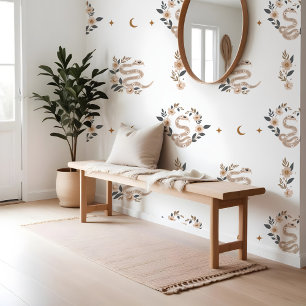 Boheemse Bloemen Holistische Slang Zon & Maan Patr Behang