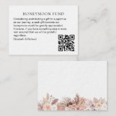 Boheemse Bloemen Huwelijksreis Fonds QR Code Informatiekaartje (Voorkant / Achterkant)