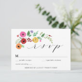 Boheemse Bloemen Kleurrijke RSVP-bijsluiter Kaart (Staand voorkant)