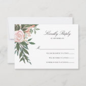 Boheemse Bloemen Lijst Elegant Licht Mauve Trouwen RSVP Kaartje (Voorkant)