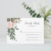 Boheemse Bloemen Lijst Elegant Licht Mauve Trouwen RSVP Kaartje (Staand voorkant)