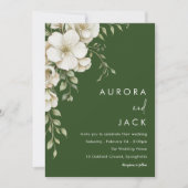 Boheemse Bloemen Minimalistische Eenvoudige Groene Kaart (Voorkant)