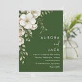 Boheemse Bloemen Minimalistische Eenvoudige Groene Kaart (Staand voorkant)