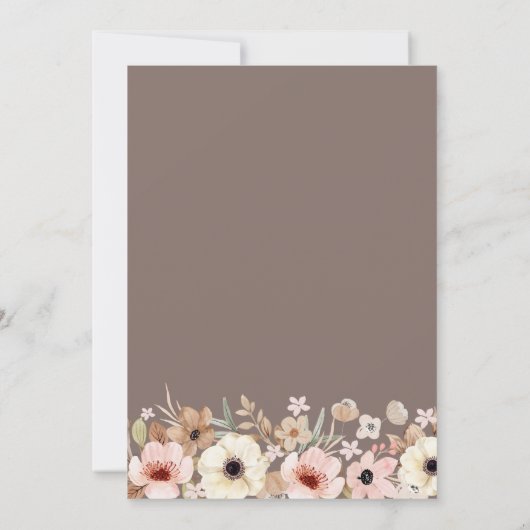 Boheemse Bloemen Moderne Eerste Communie Kaart (Achterkant)