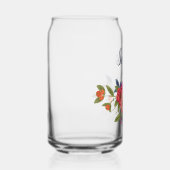 Boheemse Bloemen Naam in Navy Blue Blikvorm Glas (Rechts)