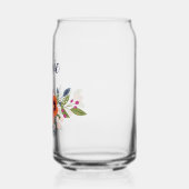 Boheemse Bloemen Naam in Navy Blue Blikvorm Glas (Links)
