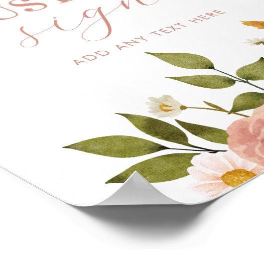 Boheemse Bloemen Op Maat Gemaakt Bord Poster (Hoek)