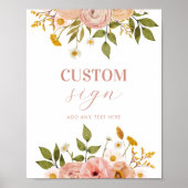 Boheemse Bloemen Op Maat Gemaakt Bord Poster (Voorkant)