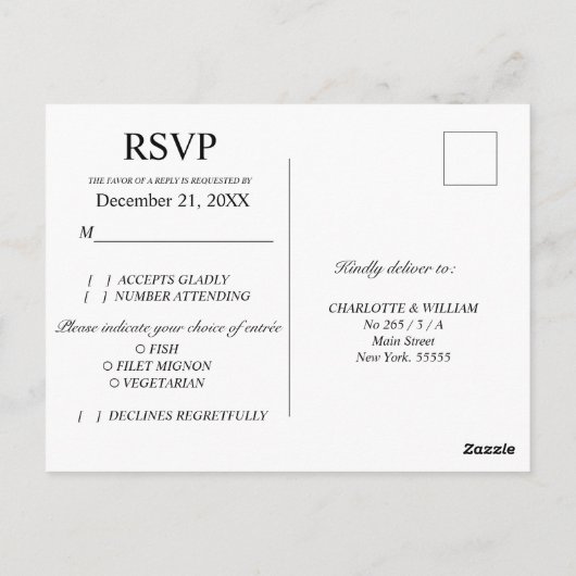 Boheemse Bloemen RSVP Briefkaart (Achterkant)