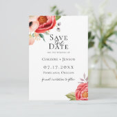 Boheemse Bloemen Save The Date Aankondiging (Staand voorkant)