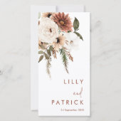 Boheemse Bloemen Terracotta Huwelijksprogramma (Voorkant)