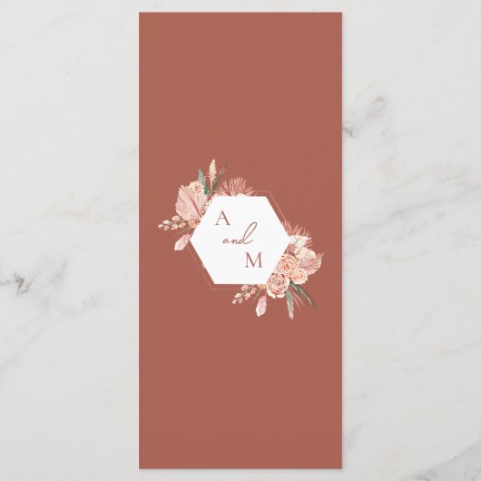 Boheemse Bloemen Terracotta & Ivoor Menu (Achterkant)