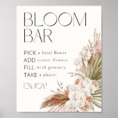 Boheemse Bloemen & Veren Bloemen Bloemen Bar Poster (Voorkant)