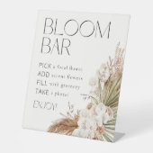 Boheemse Bloemen & Veren Bloemen Bloemen Bar Reclamebord Met Voetstuk (Voorkant)