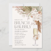 Boheemse Bloemen & Veren Brunch & Bubbly Kaart (Voorkant)