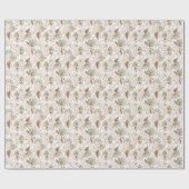 Boheemse Bloemen & Veren Cadeaupapier (Vlak)