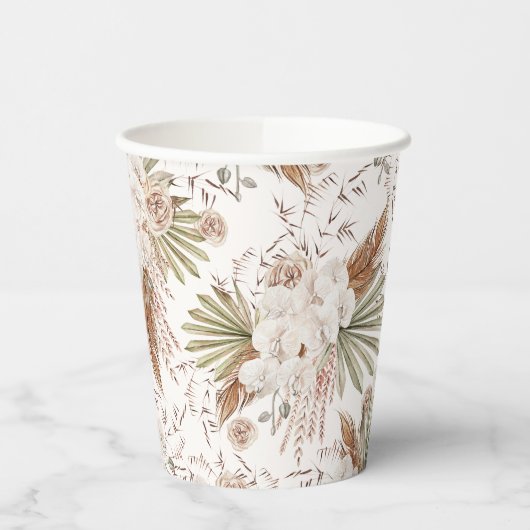 Boheemse bloemen & veren papieren bekers (Links)