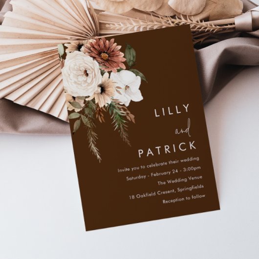 Boheemse Bloemen Zomer & Alle Seizoenen Bruiloft Kaart