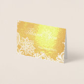 Boheemse Bloemenkant Trouwen Dank u Folie Kaarten (Voorkant)