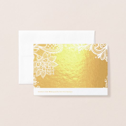 Boheemse Bloemenkant Trouwen Dank u Folie Kaarten (Met envelop)