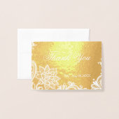 Boheemse Bloemenkant Trouwen Dank u Folie Kaarten (Voorkant met envelop)