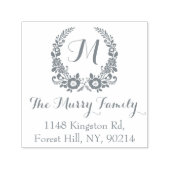 Boheemse bloemenkrans monogram op maat  zelfinktende stempel (Design)