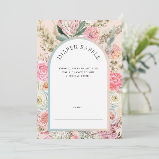 Boheemse Bloemenluier Raffle Ticket Uitnodiging (Staand voorkant)