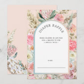 Boheemse Bloemenluier Raffle Ticket Uitnodiging (Voorkant / Achterkant)