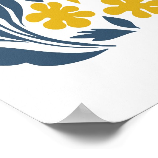 Boheemse bloemenmarkt | Moderne Abstracte bladeren Poster (Hoek)