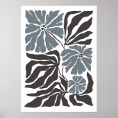 Boheemse bloemenmarkt | Moderne Abstracte bladeren Poster (Voorkant)
