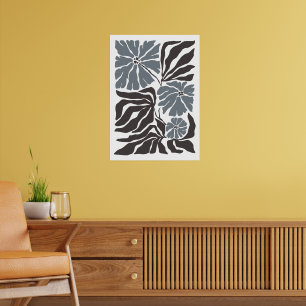 Boheemse bloemenmarkt Moderne Abstracte bladeren Poster