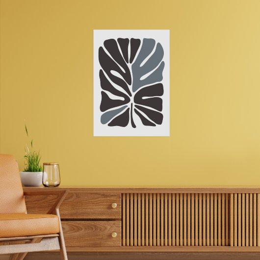 Boheemse bloemenmarkt | Moderne Abstracte bladeren Poster (Woonkamer 2)