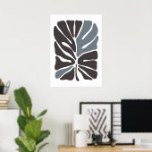 Boheemse bloemenmarkt | Moderne Abstracte bladeren Poster (Thuiskantoor)