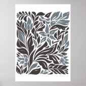 Boheemse bloemenmarkt | Moderne Abstracte bladeren Poster (Voorkant)
